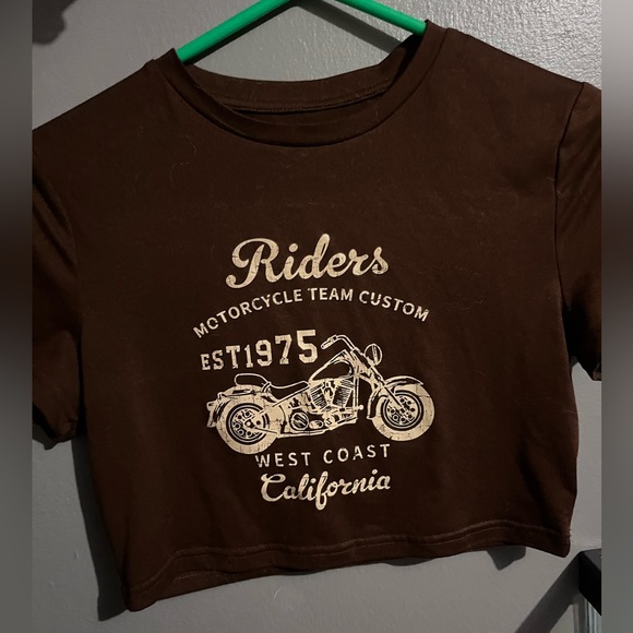 brown crop top, size large - Picture 1 of 3